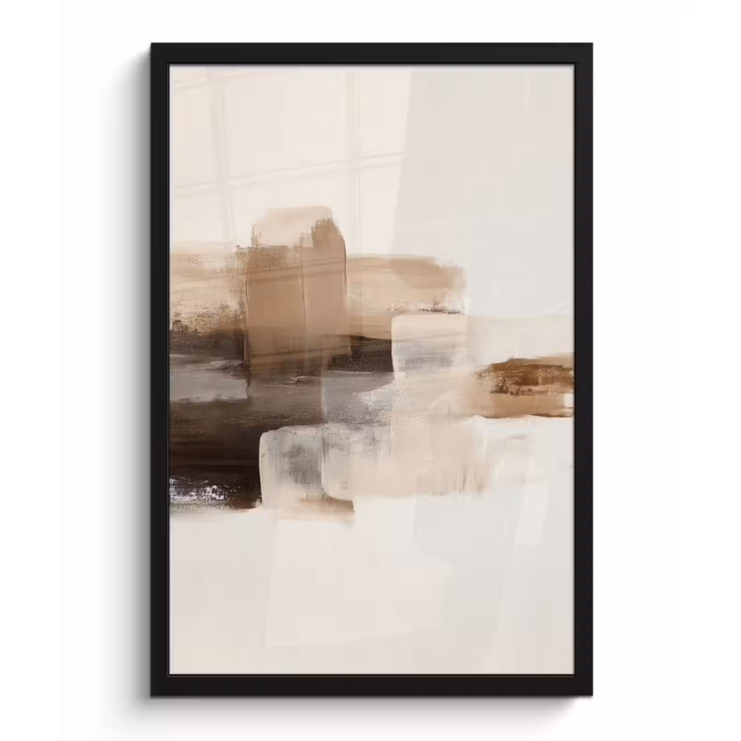 Poster met lijst - Penseelstreken - Abstract landschap - Rust