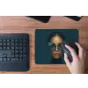 Vrouw - Vlinder - Bril - Blauw - Modern - Portret muismat rubber klein -toetsenbord