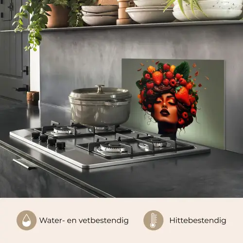 Vrouw - Chocolade - Frambozen - Aardbeien - Koekjes keuken achterwand spatscherm klein -usp_NL