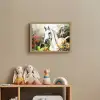 Paard - Wit - Bos - Bloemen - Planten Light Box met batterij (Wandlamp kind) middel -sfeer2_kind