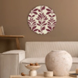 Abstract - Bladeren - Burgundy Akoestische PET Vilt - Rond klein 838 -sfeer1