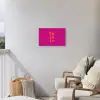 Oh la la - Roze - Oranje - Minimalistisch Tuinposter op houten frame 2 cm dik klein -sfeer1