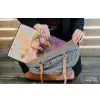 Abstract - Vrouw - Bloemenkroon - Goud laptophoes neopreen klein -tas