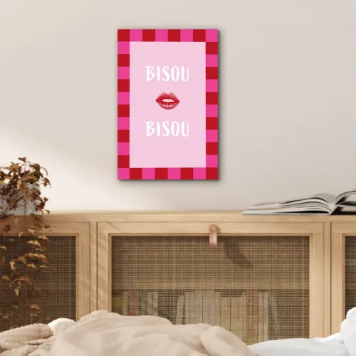 Kiss - Roze - Frans - Valentijn aluminium wit klein -sfeer3