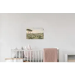 Landschap - Heuvels - Zandpad - Groen Muursticker klein -kinderkamer