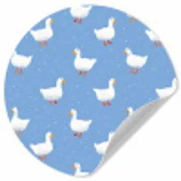 Ganzen - Elegant - Blauw Wandcirkel behangsticker klein 186 -3d