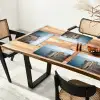 Houten steiger - Helderblauwe lucht Placemat vinyl groot -zzsfeer4_Kitchenyeah-website