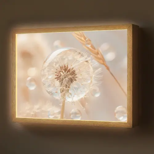 Paardenbloem - Water - Natuur - Stilleven - Modern Light Box met batterij (Wandlamp) middel -z3d_website