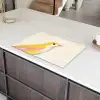 Vogel - Minimalistisch - Geel Inductie beschermer vinyl 3mm klein -sfeer8