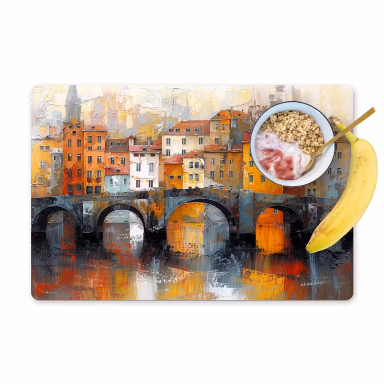 Placemat - 6 stuks - Gracht - Huizen - Kunst - Art