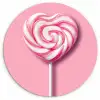 Snoep - Lolly - Hart- Roze KitchenYeah - Keuken - Wandcirkel Forex klein -3d
