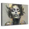 Vrouw - Kunst - Goud - Abstract - Glamour Textielframe zwart klein -3d