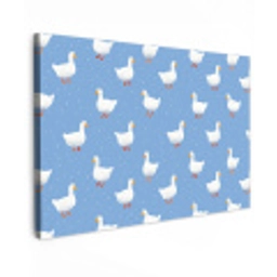 Ganzen - Elegant - Blauw Tuinposter op houten frame 2 cm dik klein 845 -3d