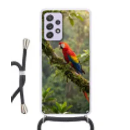 Ara - Jungle - Rood Hoesje Samsung Galaxy A52 5G met koord klein -3d
