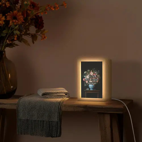 Bloemen - Art - Pastel - Quotes Light Box met kabel (Tafellamp) klein -sfeer4