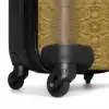 Goud gele slangenhuid met symmetrische schubstructuur NBS - Handbagage koffer - Volwassenen Unisex middel -wiel