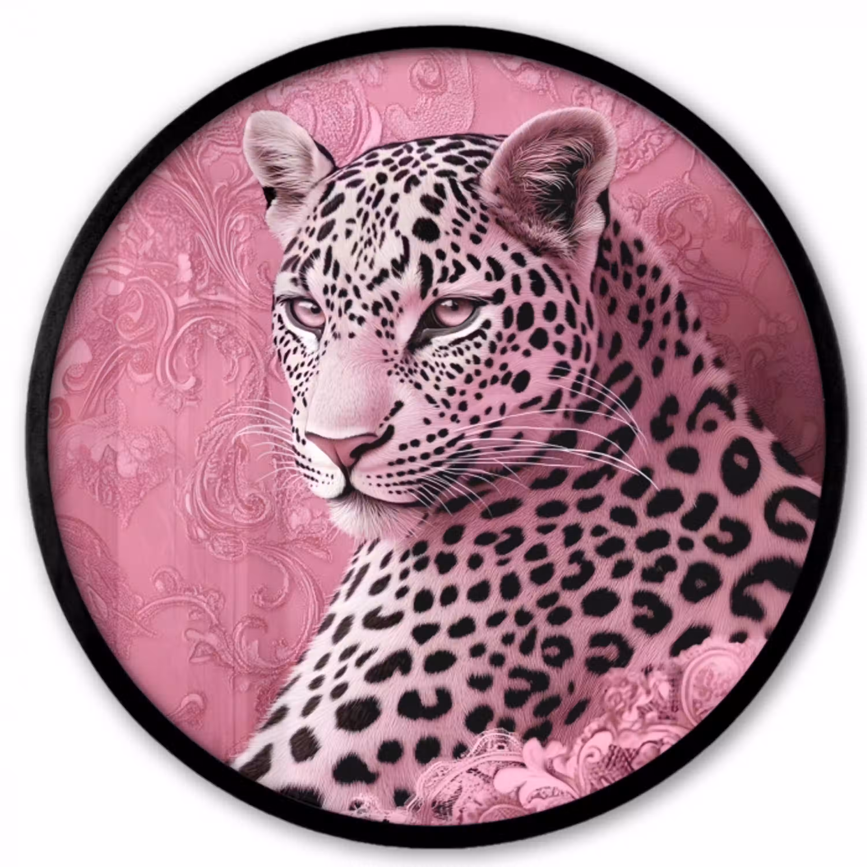 Panter - Luxe - Roze Fotolijst rond zonder passe partout klein -3d