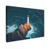 Vuurtoren - Rots - Zee - Golven canvas 2cm klein -z3d