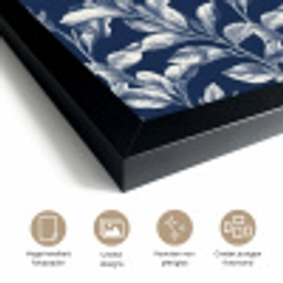 Botanisch - Patroon - Blauw fotolijst zwart zonder passe partout klein 224 -sfeer2