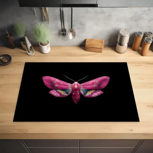Vlinder - Roze - Nachtvlinder Inductie beschermer vinyl 3mm klein -sfeer5