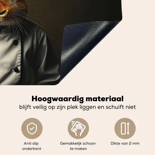 Konijn - Kok - Dier Inductie beschemer met haakjes klein -ky-onderkant-nl