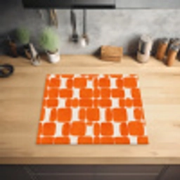 Patroon - Retro - Oranje Inductie beschermer vinyl 3mm middel 274 -sfeer5