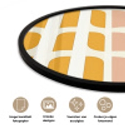 Geometrisch - Patroon - Geel - Roze Fotolijst rond zonder passe partout klein 856 -closeup_NL