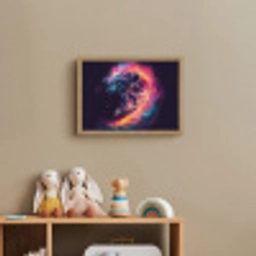 Astronaut - Ruimte - Surfen - Kleurrijk Light Box met batterij (Wandlamp kind) middel -sfeer2_kind