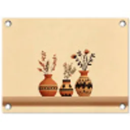 Vazen - Bloemen - Bladeren - Minimalistisch tuinposter los doek klein -3d