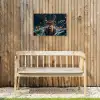 Hert - Kerst - Winter - Sneeuw - Kerstkrans Tuinposter op houten frame 2 cm dik klein -sfeer4