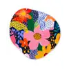 Kleurrijk - Bloemen - Abstract - Stippen Wandcirkel Organisch Plexiglas middel -3d
