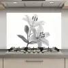 Lelies - Elegant - Zwart - Wit keuken achterwand spatscherm klein -3d_website