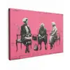Graffiti - Vintage - Zwart - Street art - Roze - Banksy canvas 2cm klein -z3d