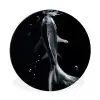 Koi - Vissen - Water - Zwart Wandcirkel aluminium klein -3d