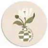 Bloem - Wit - Vaas - Quote Wandcirkel plexiglas klein -3d