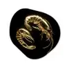 Garnalen - Zwart - Goud - Dieren Wandcirkel Organisch Forex 3mm klein -3d