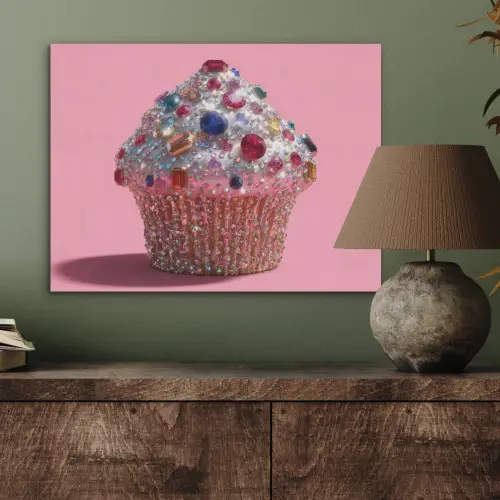 Cupcake - Kleurrijk - Edelstenen PET vilt klein -sfeer2