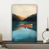 Bossen - Meer - Kano - Oranje canvas 2cm klein -sfeer6