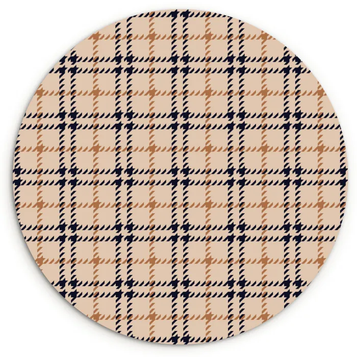 Plaid - Patroon - Beige - Zwart Wandcirkel kunststof plaat 5mm dik klein 188 -3d
