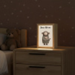Aap - Roze bloemen - Speels Light Box met kabel (Kinderlampje) klein -sfeer1_kind