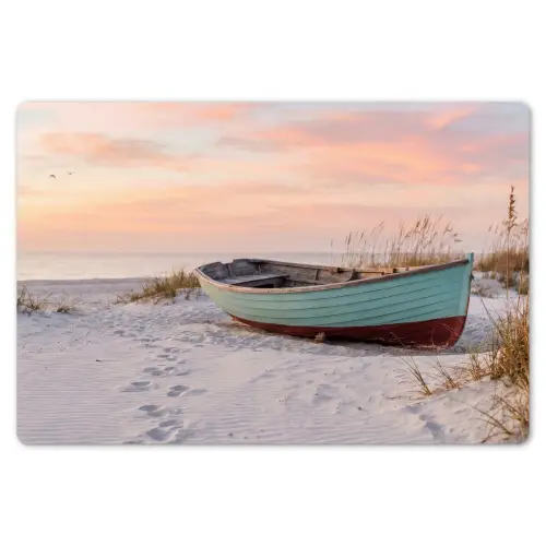 Rustiek - Roeiboot - Zandstrand Placemat vinyl groot -zzsfeer1_Kitchenyeah-website