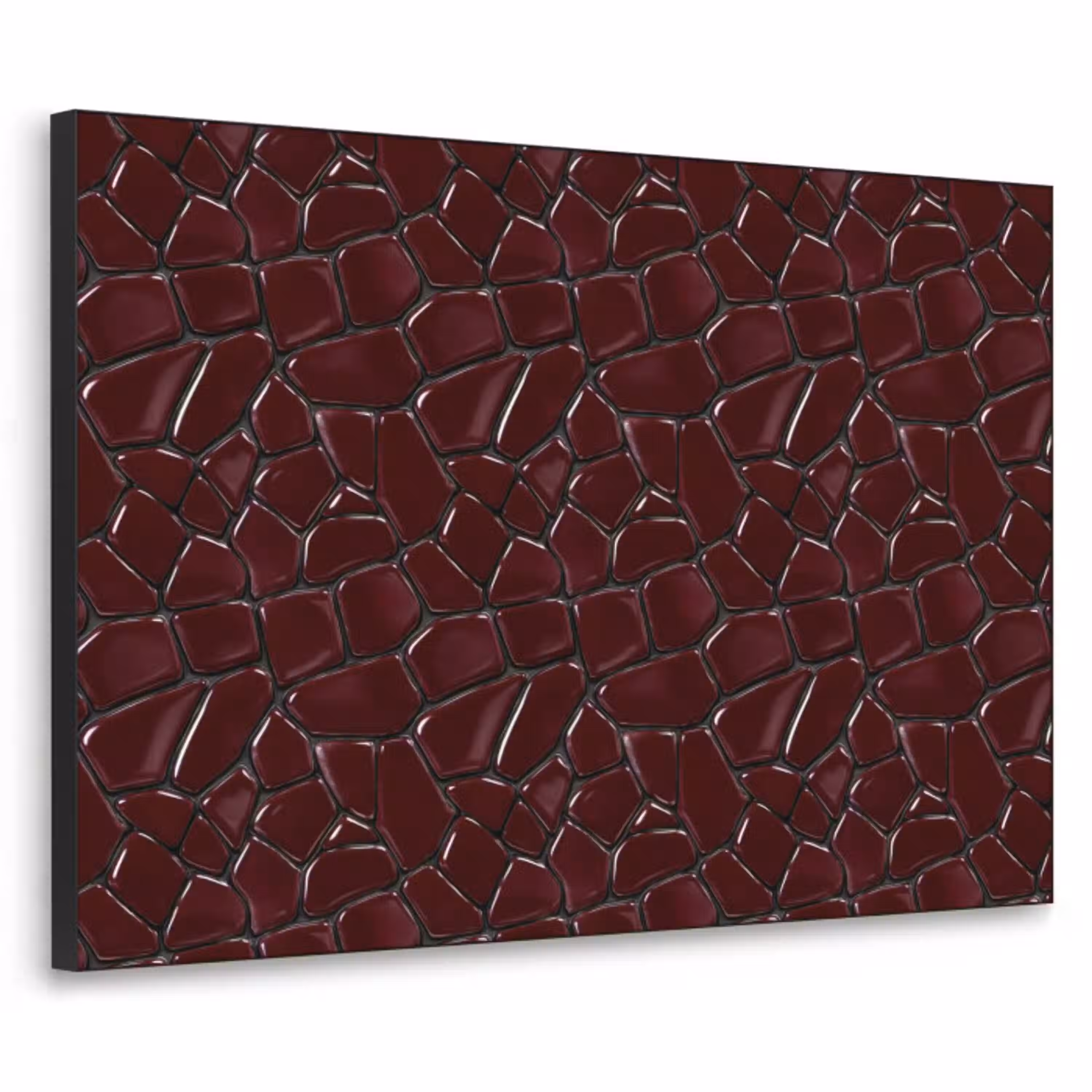 Mozaïek - Tegel - Bordeauxrood Textielframe zwart klein 947 -3d