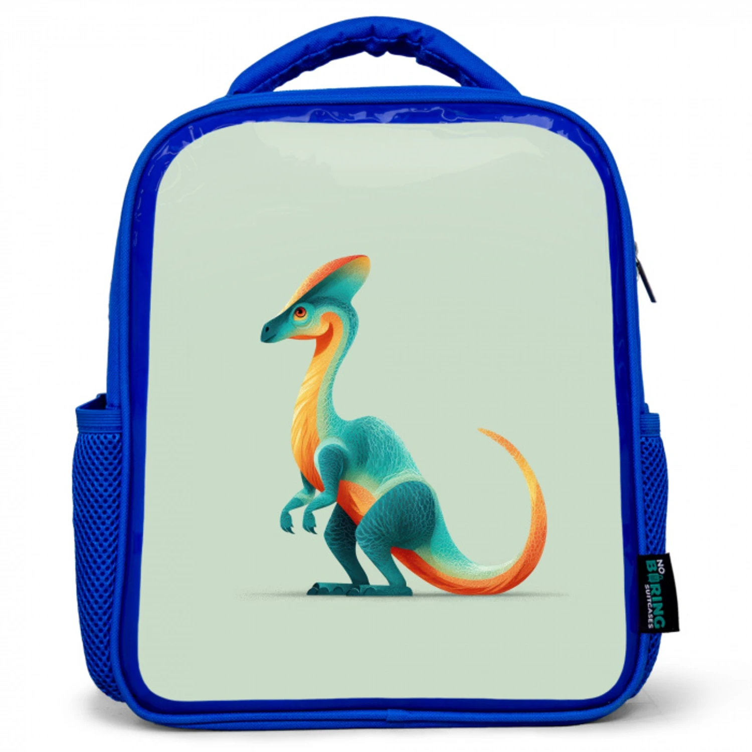 Staart - Dino - Minimalistisch - Blauw Kinderrugzak - Blauw middel -3d