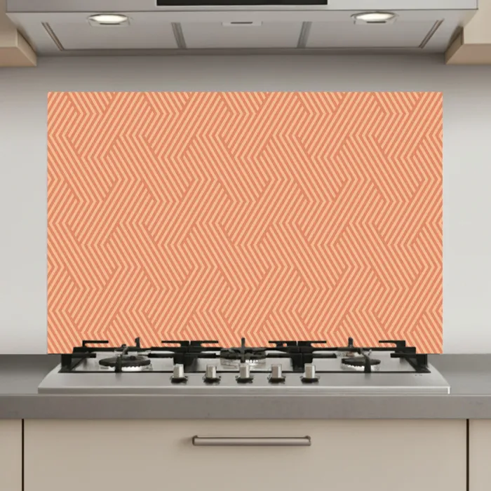 Oranje - Strepen - Patroon keuken achterwand spatscherm klein 900 -3d_website
