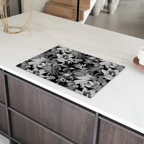 Zomer - Vlinder - Zwart - Grijs Inductie beschermer vinyl 3mm klein 276 -sfeer8