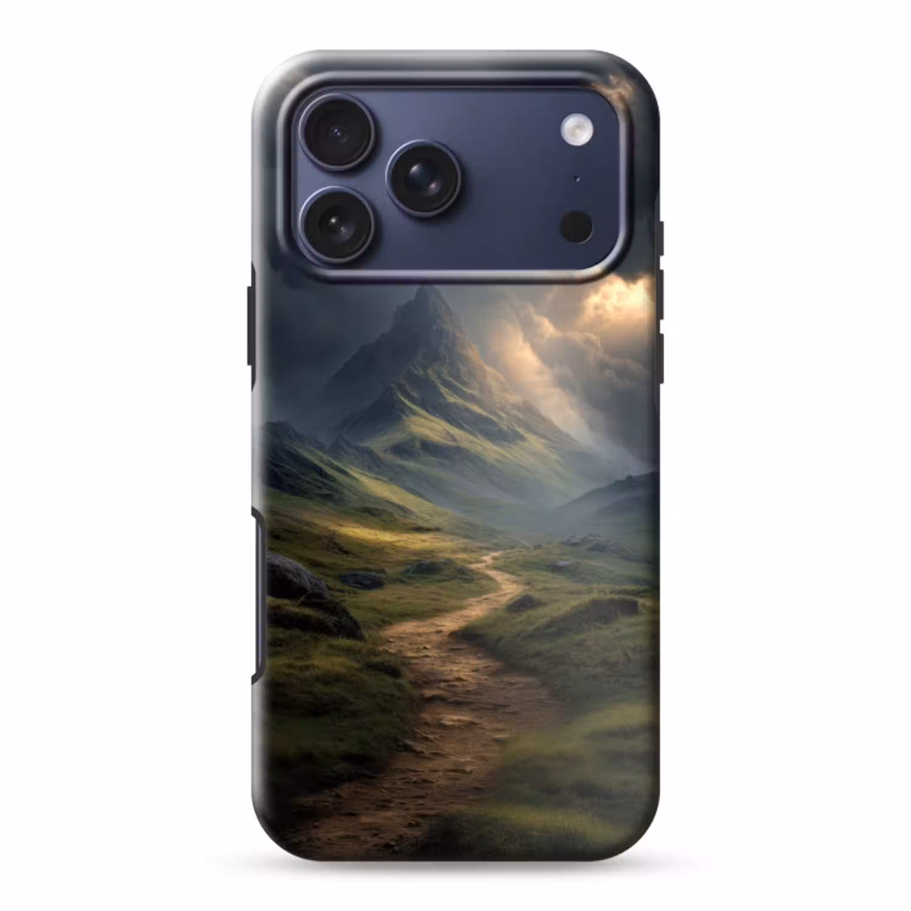 Bergen - Kronkelpad - Groen - Wolken Toughcase MagSafe Apple iPhone 17 Pro Max klein -3d