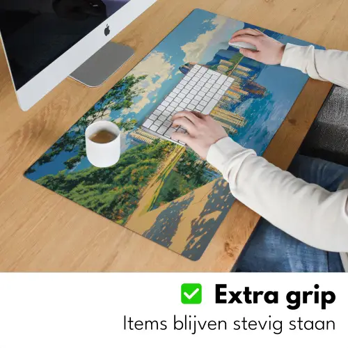 Berg - Skyline - Strand - Water Muismat XXL klein -sfeer3