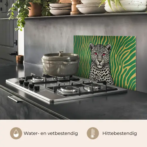 Panter - Zebrapatroon - Groen keuken achterwand spatscherm klein -usp_NL