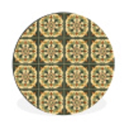 Ornament - Patroon - Groen Wandcirkel aluminium klein 190 -3d