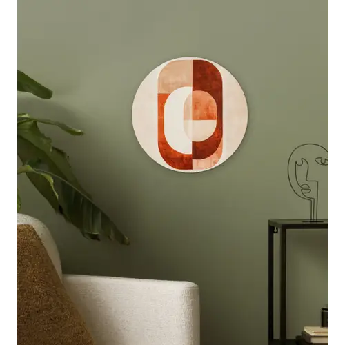 Illustratie - Abstract - Vormen - Rood Wandcirkel kunststof plaat 5mm dik klein -sfeer3